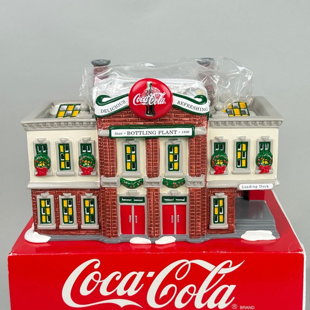 Coca-Cola Bottling Plant Snow Village OS Red Excellent Department 56 1994